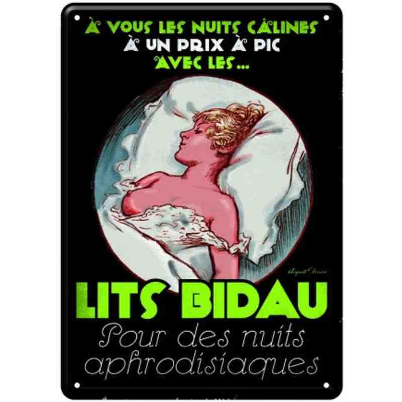 Plaque Métal "LITS BIDAU"