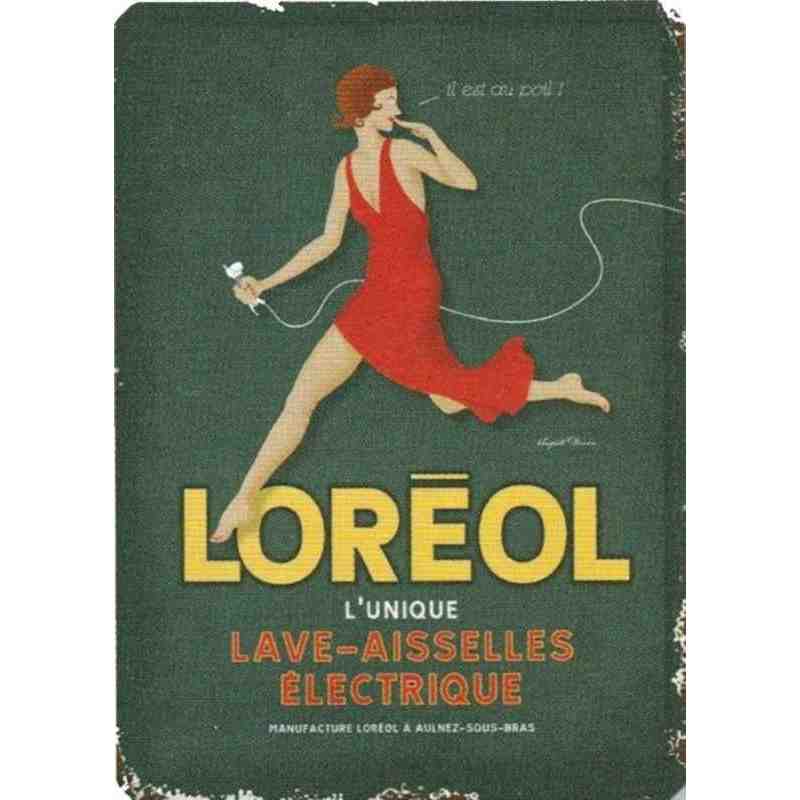 Plaque publicitaire vintage Loreol