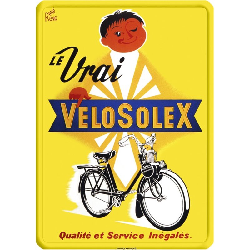 Plaque métal VeloSolex - Cyclomoteur ancien - 15 x 21 Plaque métal VeloSolex - Cyclomoteur ancien - 15 x 21