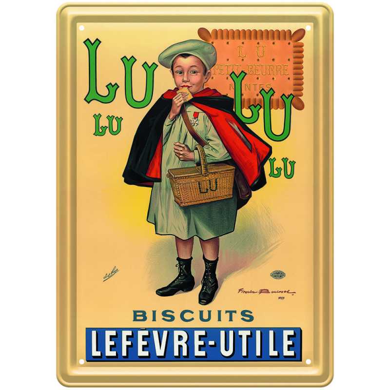Plaque métal "Petit écolier LU". Plaque métal "Petit écolier LU".
