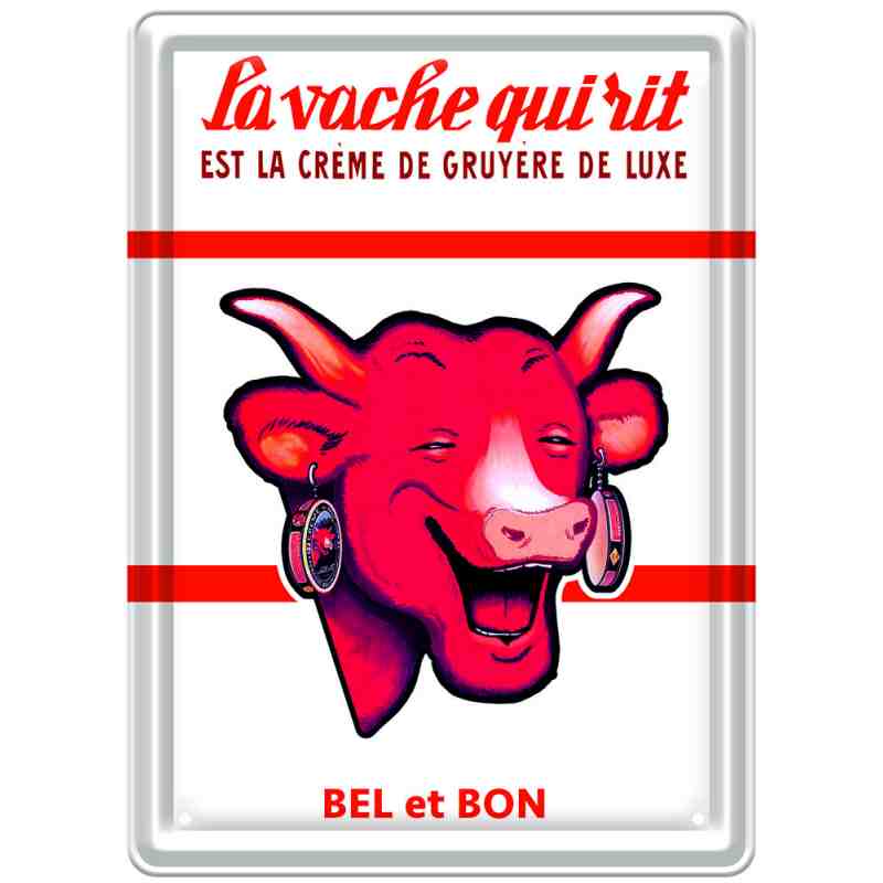 Plaque métal "Vache Qui Rit - Crème De Gruyère De Luxe" - 15 x 21 cm. Plaque métal "Vache Qui Rit - Crème De Gruyère De Luxe" - 15 x 21 cm.