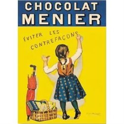 Plaque métal ancienne "Chocolat Menier" 30 x 40