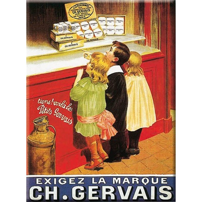 Plaque métal pub ancienne "Gervais" 30 x 40