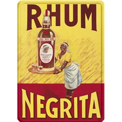 Plaque métal "Rhum Negrita" - style vintage - 30 x 40 cm