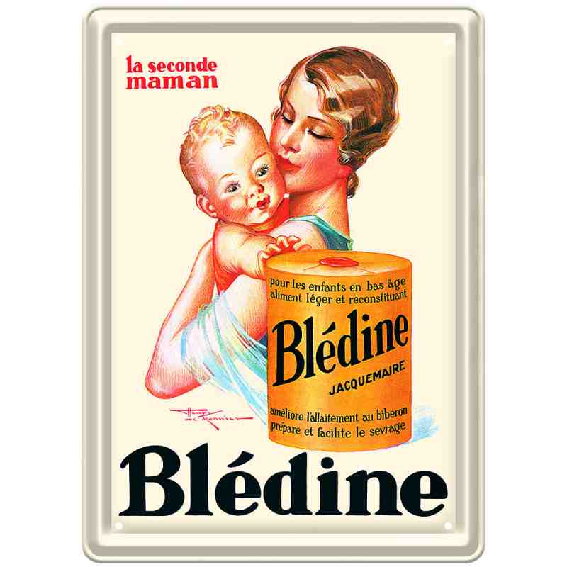 Plaque Métal Pub Ancienne Déco "Blédine" - 15 x 21 cm. Plaque Métal Pub Ancienne Déco "Blédine" - 15 x 21 cm.