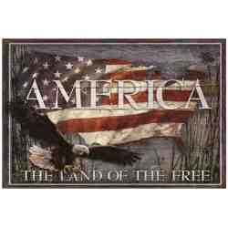 Plaque Métal "America - The Land Of The Free"