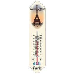 Thermomètre métal "Tour Eiffel" style ancien - vintage