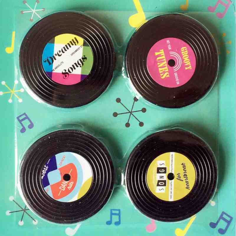 4 Magnets "Disques Vinyles".