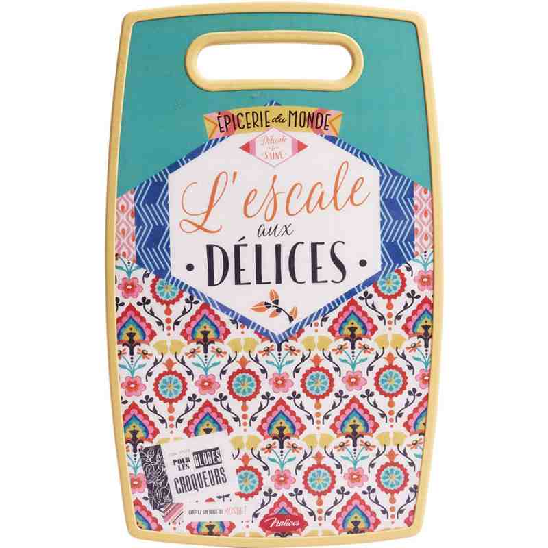 Planche à découper "L'escale aux délices" - Natives Deco. Planche à découper "L'escale aux délices" - Natives Deco.