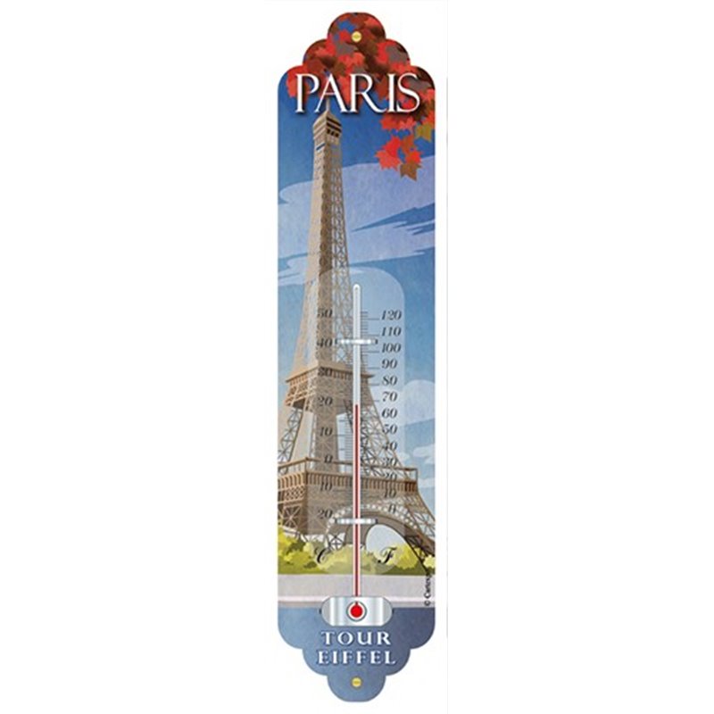 Thermomètre métal "Paris Tour Eiffel" vintage rétro