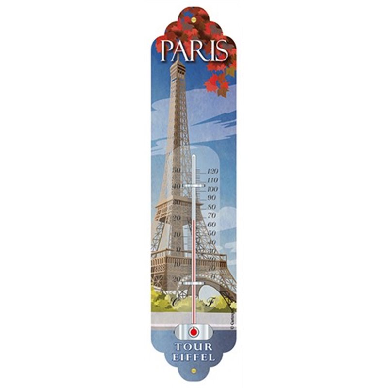 Thermomètre métal "Paris Tour Eiffel" vintage rétro Thermomètre métal "Paris Tour Eiffel" vintage rétro