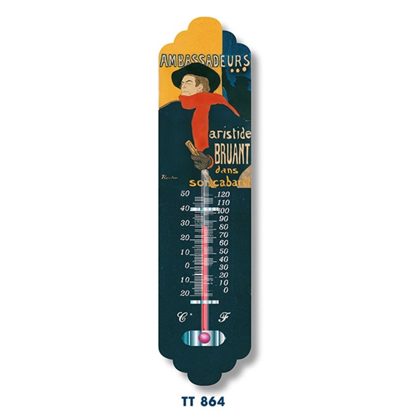 Thermometre métal "Aristide Bruant" vintage ancien