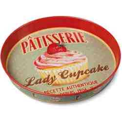 Plateau Rond En Métal "Lady Cup Cake".