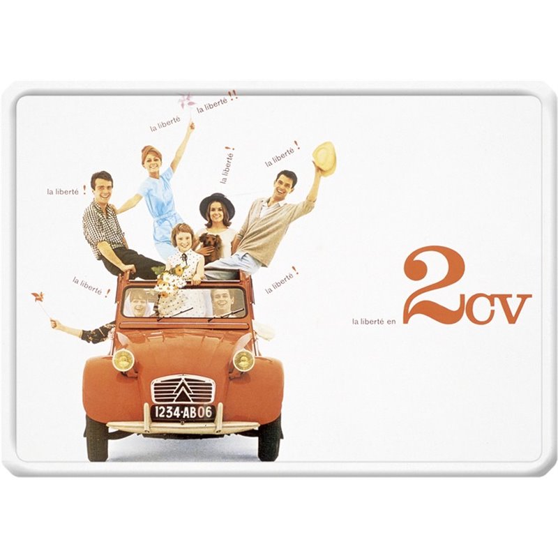 Plaque métal Citroen 2CV - automobile ancienne 15 x 21 Plaque métal Citroen 2CV - automobile ancienne 15 x 21