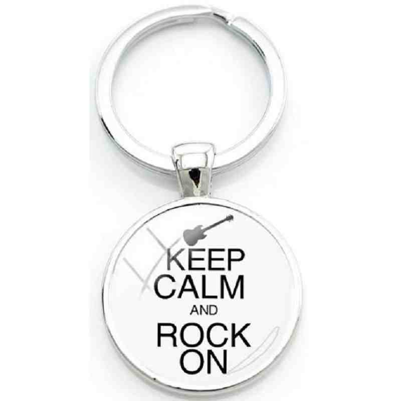 Porte-clé "Keep calm and rock on".
