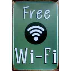 Plaque Métal "Free Wi-Fi"