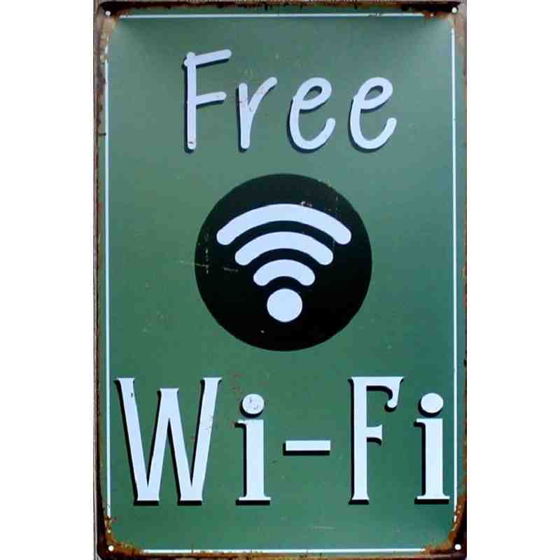 Plaque Métal "Free Wi-Fi"