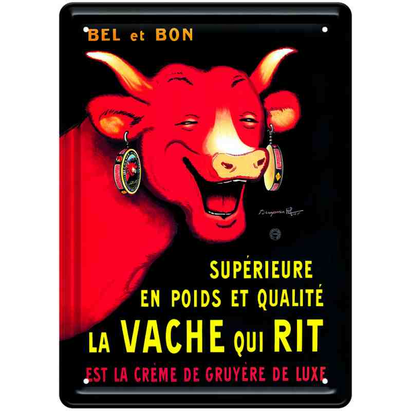 Plaque métal pub ancienne "La Vache Qui Rit" - 30 x 40 cm. Plaque métal pub ancienne "La Vache Qui Rit" - 30 x 40 cm.