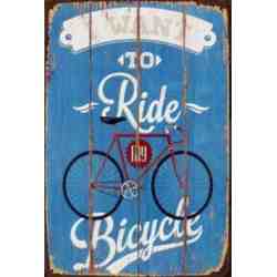 Plaque Métal "Ride My Bicycle" - 20 x 30 cm.