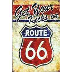 Plaque Métal US "Route 66 - Get your kicks on"