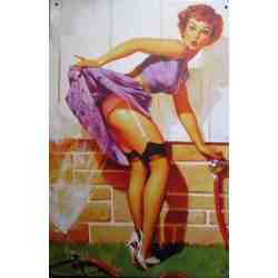 Plaque Métal US "Pin Up" - 20 x 30 cm.