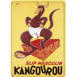 Plaque métal pub ancienne "Slip Kangourou" - 15 x 21