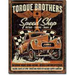 Plaque Publicitaire "Torque Brothers" - 20 x 30 cm.