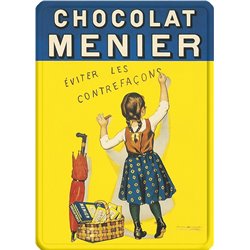 Plaque métal pub ancienne " Chocolat Menier" - 15 x 21 cm