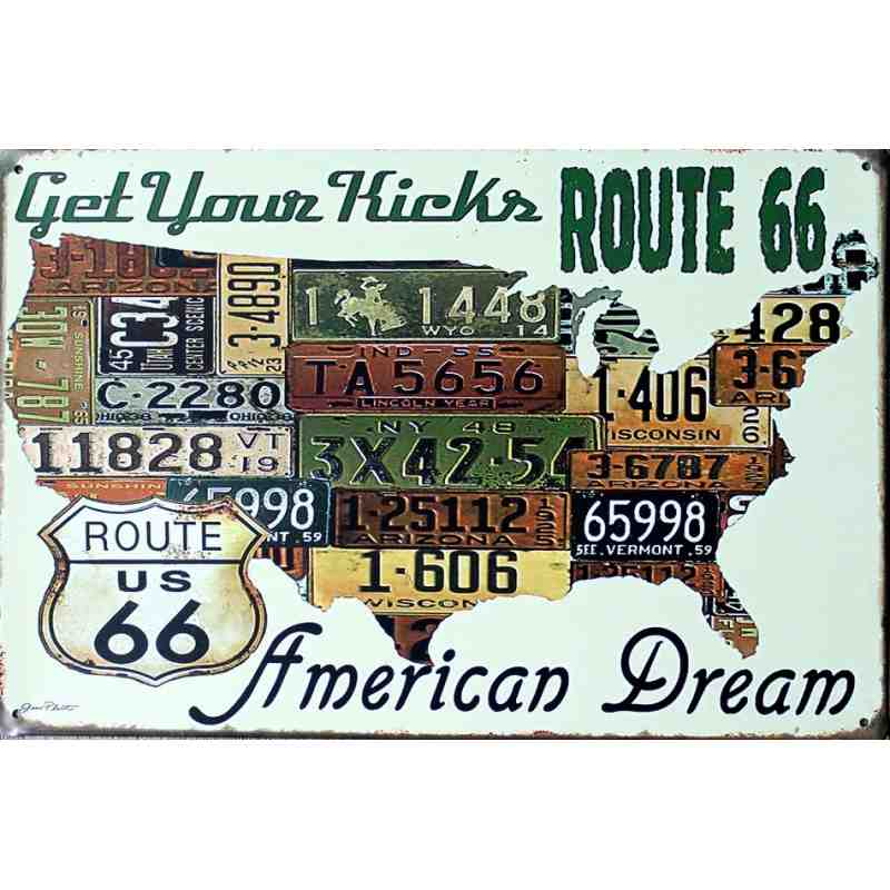 Plaque Métal Vintage American Dream