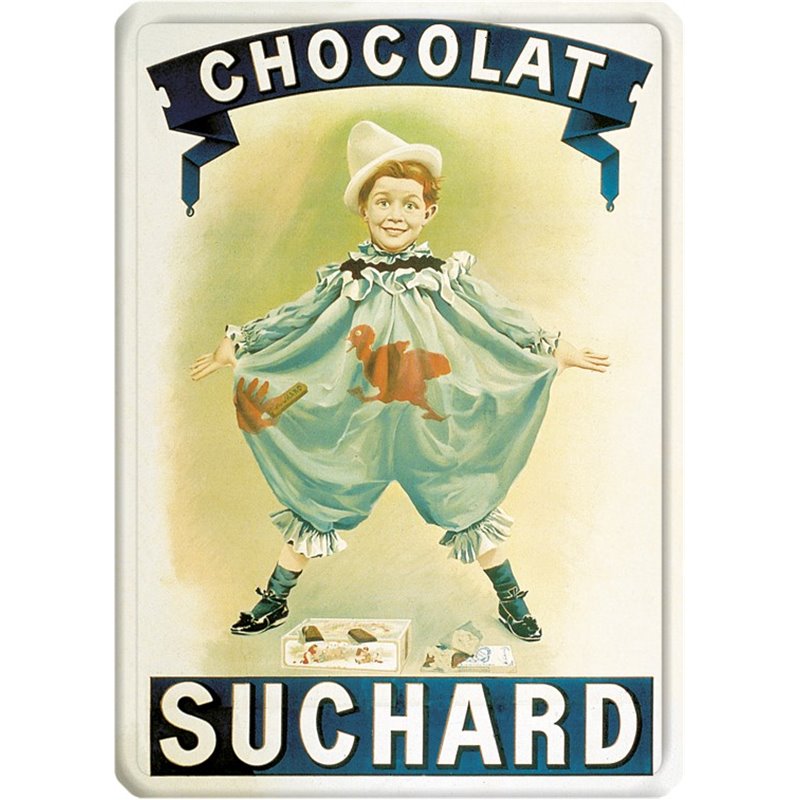 Plaque métal publicité ancienne " Chocolat Suchard" - 15 x 21