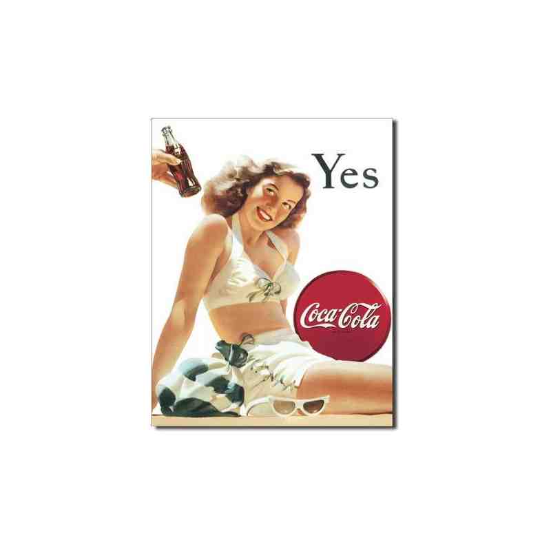 plaque métal US pin-up Coca Cola YES