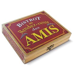 Coffret à vin vintage en bois "le Bistrot des Amis"