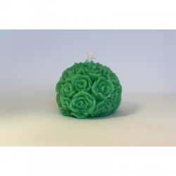 bougie artisanale en fleur colorée vert menthe