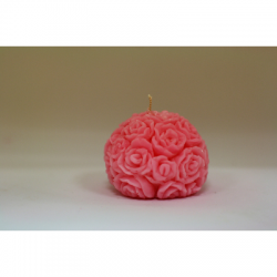 bougie artisanale en fleur colorée rose