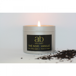 Bougie Artisanale Parfumée   "Thé Noir/Vanille" dans Boîte en métal