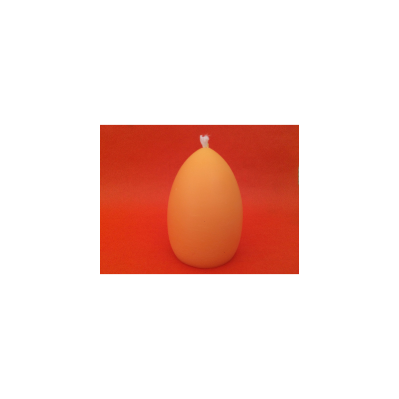 bougie artisanale en forme oeuf colorée orange