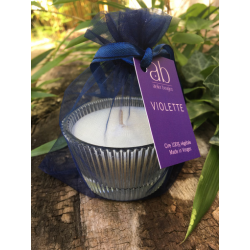 Bougie Artisanale Parfumée   "Violette" dans Coupelle en Verre