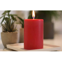 Bougie Artisanale Colorée  "Rouge"  de Modèle Cylindrique