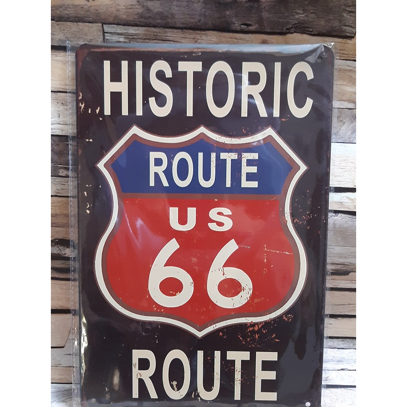 Plaque Route 66 US rétro vintage
