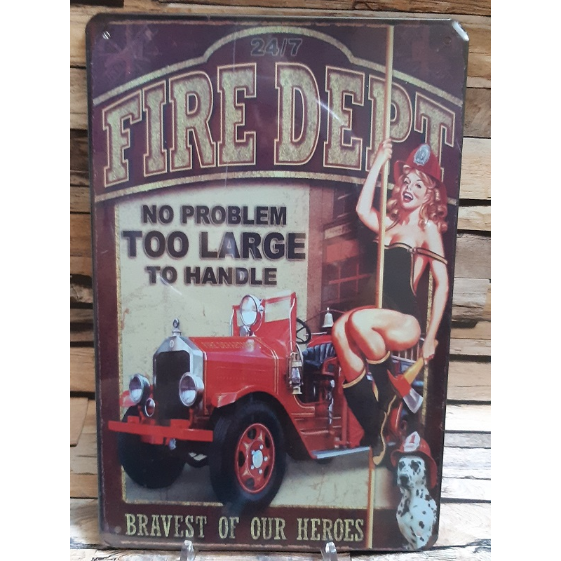 Plaque publicitaire rétro vintage Fire