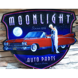 Plaque publicitaire vintage moonlight auto