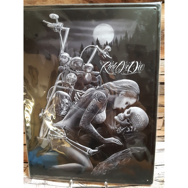 Plaque publicitaire vintage Ride die moonlight