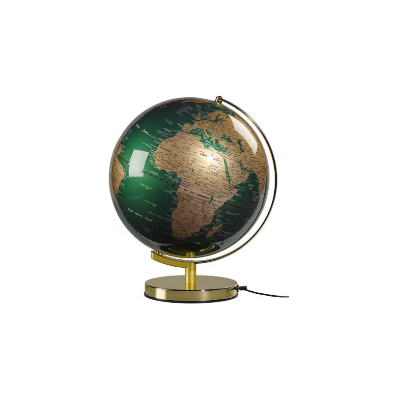 Globe terrestre vert laiton