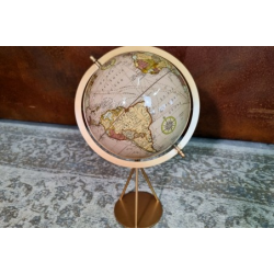 Globe carte du monde beige
