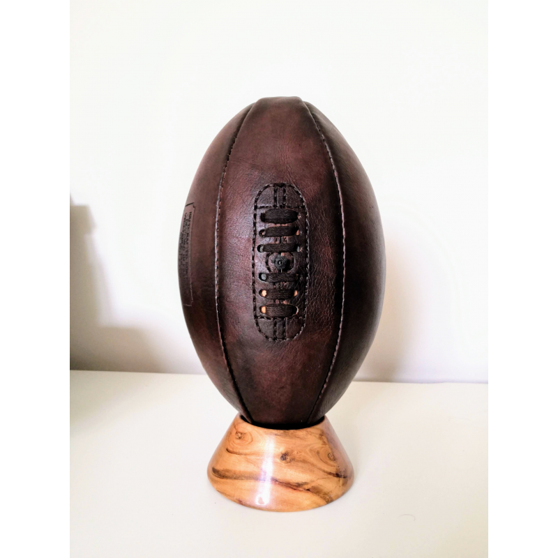 Ballon vintage de rugby en cuir