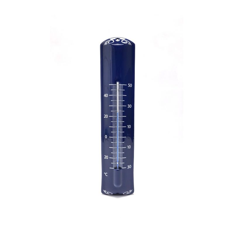 Thermomètre en émail bleu