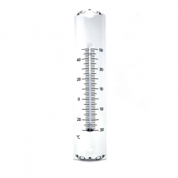Thermometre décoratif pour extérieur en blanc émaillé