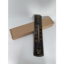 Thermomètre en émail Décoration or / noir