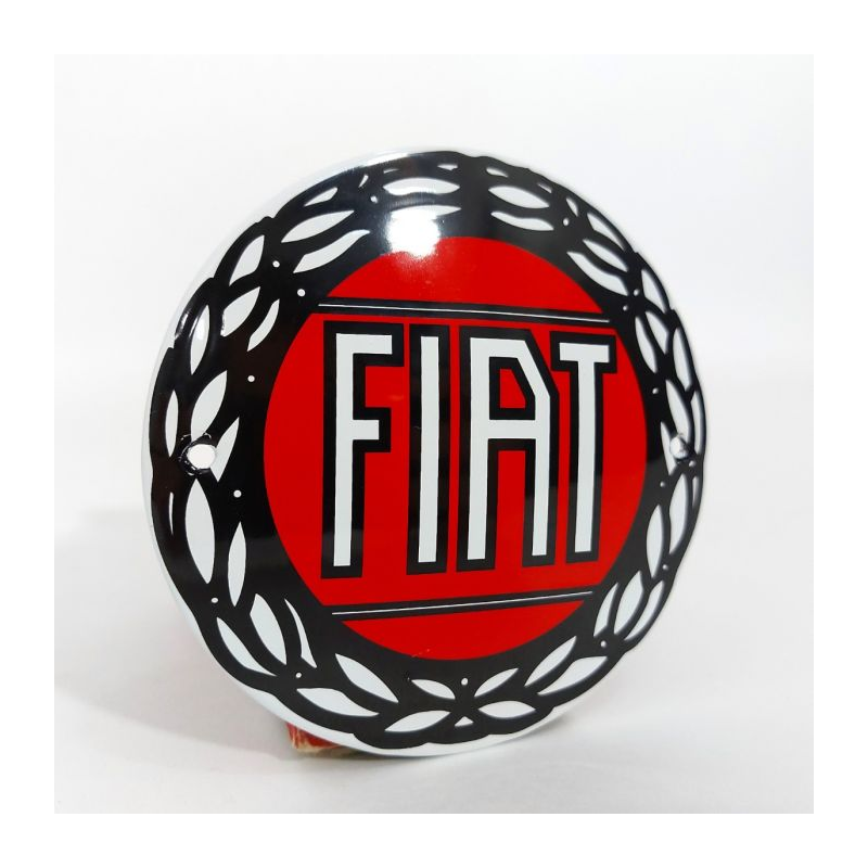 Plaque émaillée Fiat logo rond