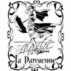 Tête de femme style Art Déco sur pochoir plastique réutilisable